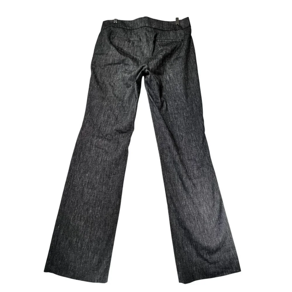 Ann Taylor Loft Marisa Trousers 8T Gray Black Weave Wide Leg Pockets Career Pant - Picture 2 of 15